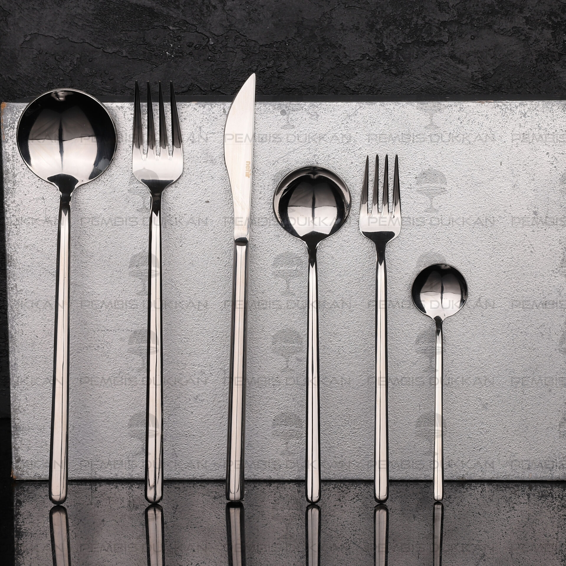 12 KİŞİLİK NEHİR SOFİA SADE 72 PARÇA PASLANMAZ ÇELİK ÇKB SET