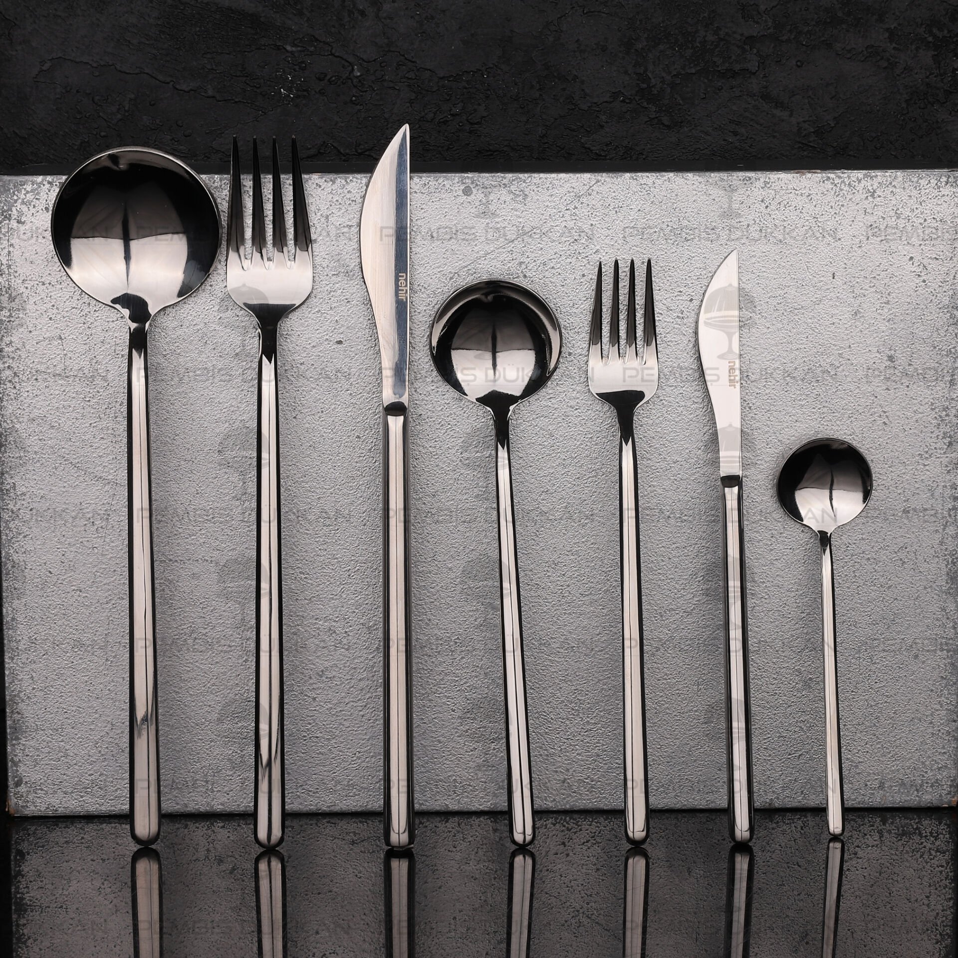 12 KİŞİLİK NEHİR SOFİA SADE 84 PARÇA PASLANMAZ ÇELİK ÇKB SET