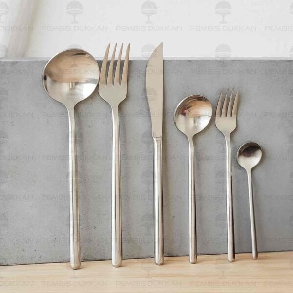 12 KİŞİLİK NEHİR SOFİA SADE 84 PARÇA PASLANMAZ ÇELİK ÇKB SET