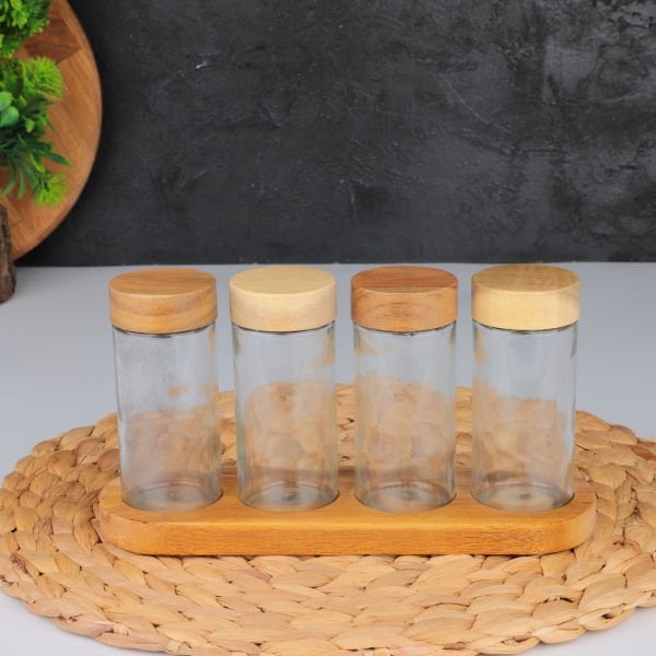 4LÜ 100ML AKASYA KAPAKLI MİNİ BAHARATLIK SET