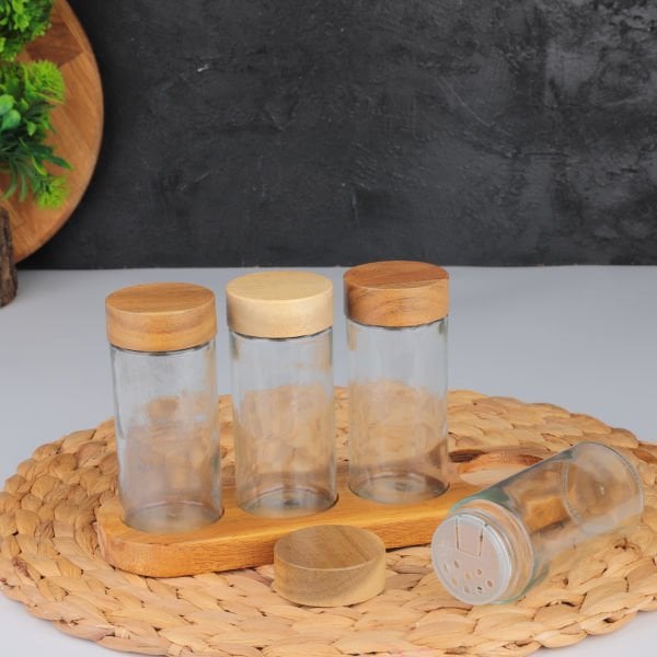 4LÜ 100ML AKASYA KAPAKLI MİNİ BAHARATLIK SET