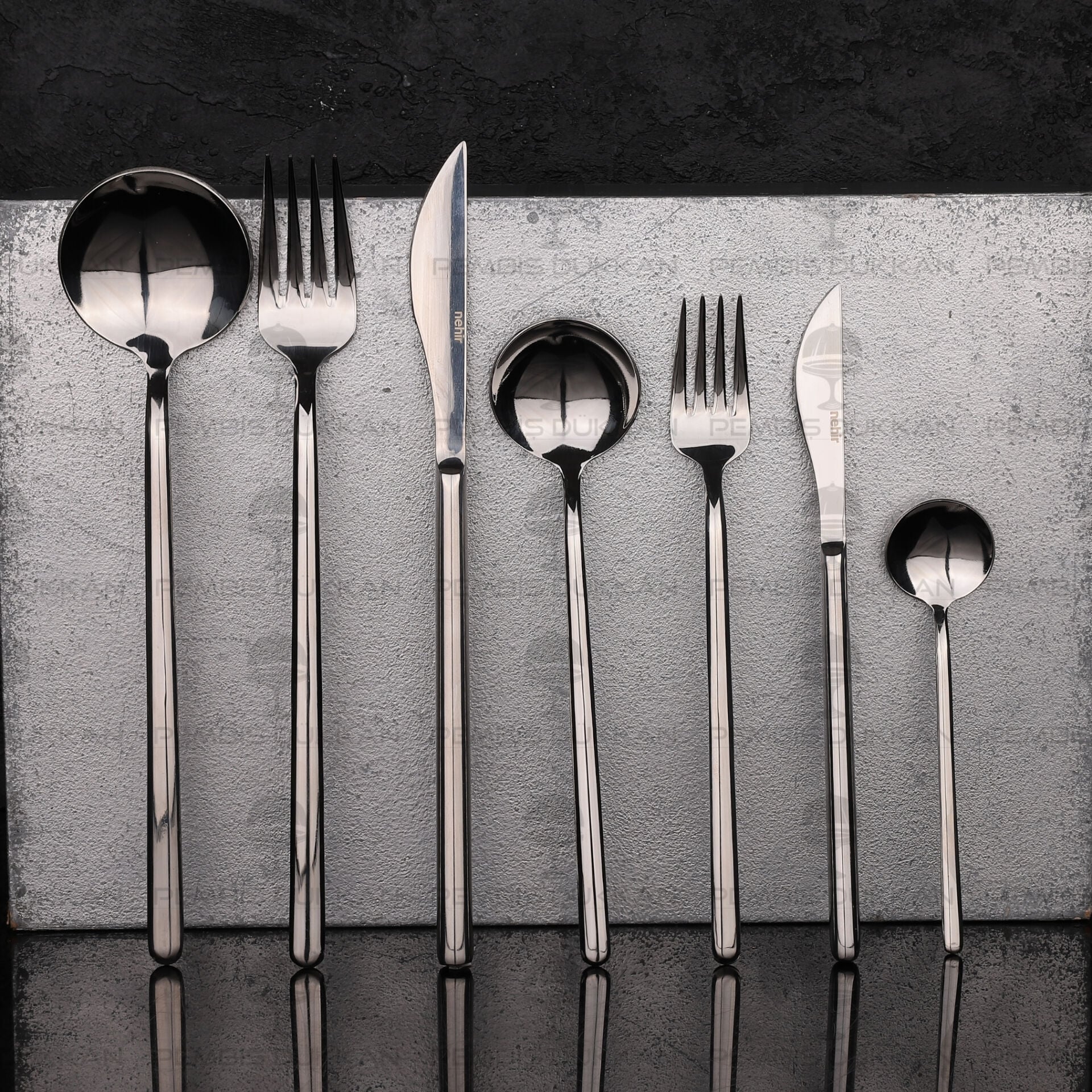 12 KİŞİLİK NEHİR SOFİA SADE 89 PARÇA PASLANMAZ ÇELİK ÇKB SET