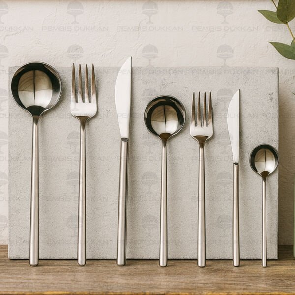 12 KİŞİLİK NEHİR SOFİA SADE 89 PARÇA PASLANMAZ ÇELİK ÇKB SET