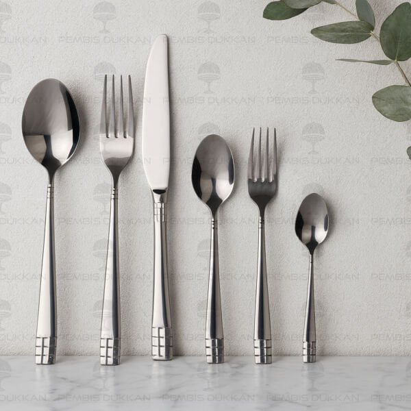 6 KİŞİLİK NEHİR DİDİM SADE 36 PARÇA PASLANMAZ ÇELİK ÇKB SET