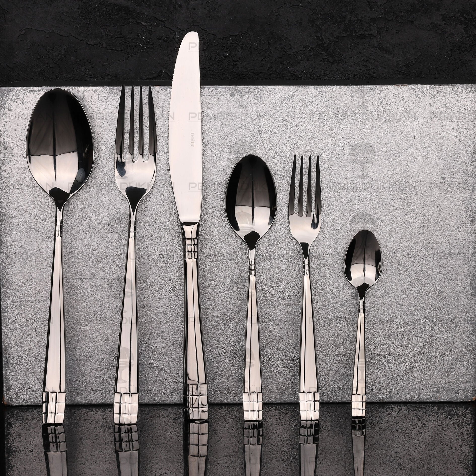 6 KİŞİLİK NEHİR DİDİM SADE 36 PARÇA PASLANMAZ ÇELİK ÇKB SET