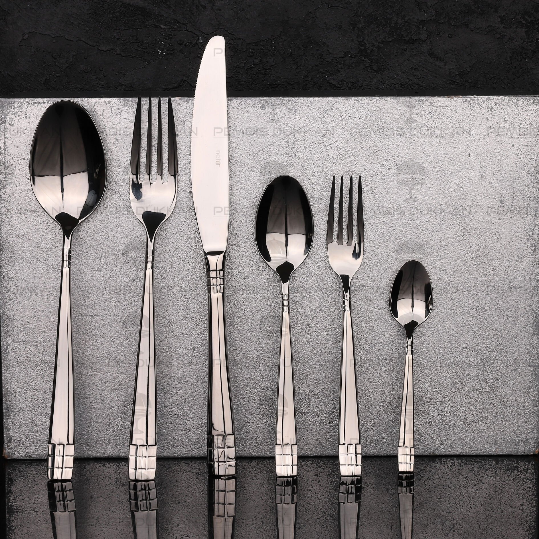 12 KİŞİLİK NEHİR DİDİM SADE 72 PARÇA PASLANMAZ ÇELİK ÇKB SET