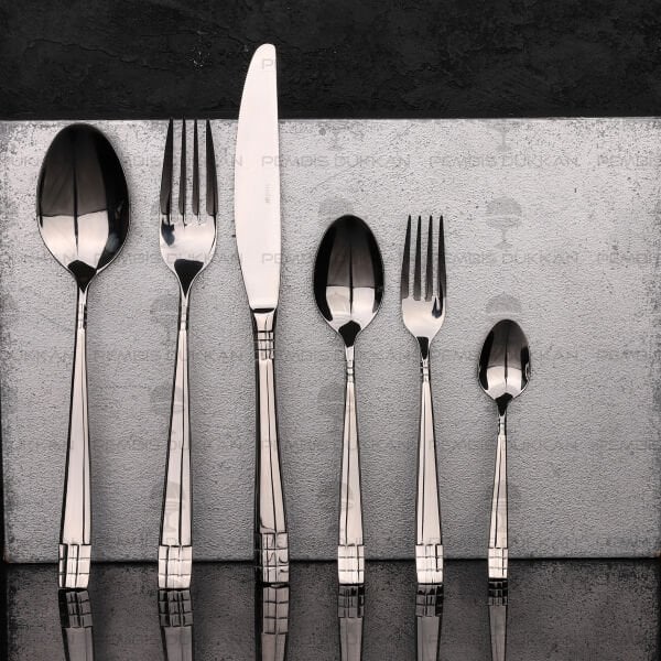 12 KİŞİLİK NEHİR DİDİM SADE 72 PARÇA PASLANMAZ ÇELİK ÇKB SET