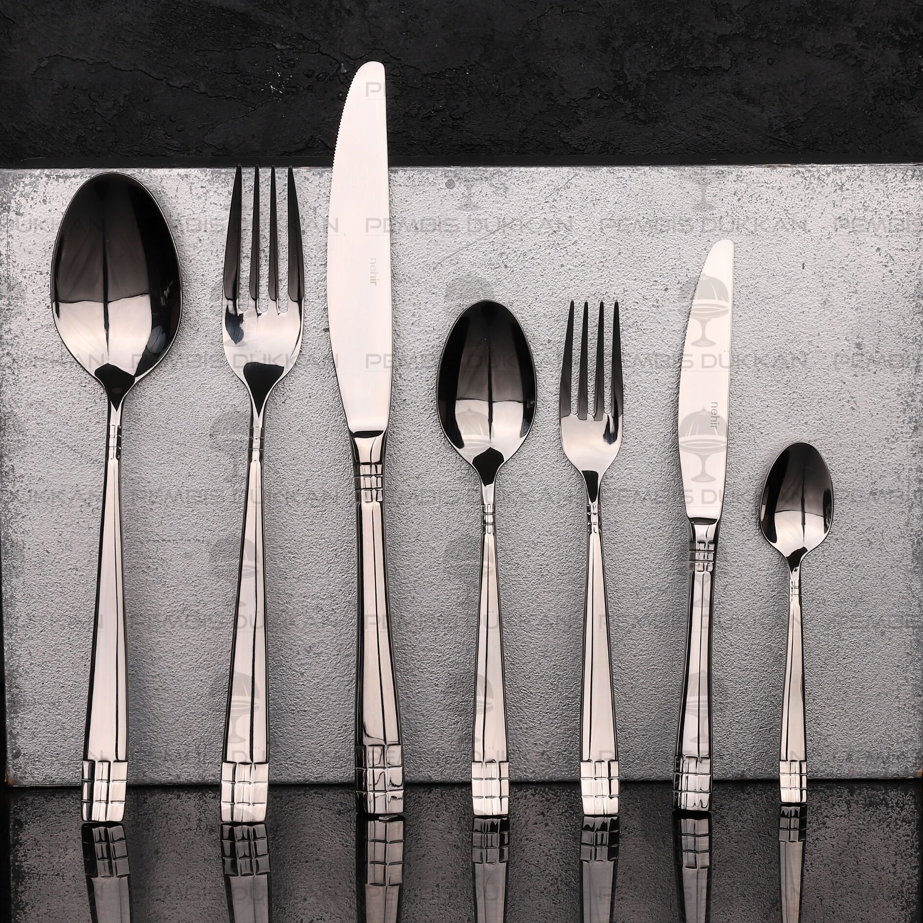 12 KİŞİLİK NEHİR DİDİM SADE 89 PARÇA PASLANMAZ ÇELİK ÇKB SET