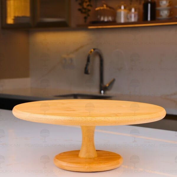BAMBU 30CM AYAKLI DÖNER MEKANİZMALI PASTA STANDI (1567)