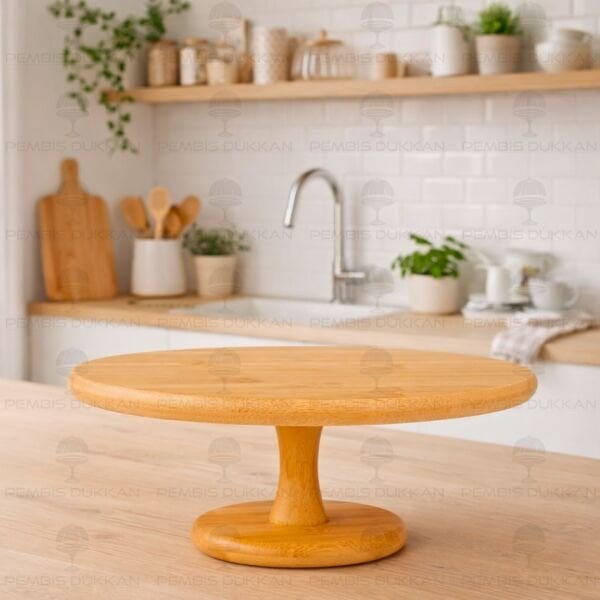 BAMBU 30CM AYAKLI DÖNER MEKANİZMALI PASTA STANDI (1567)