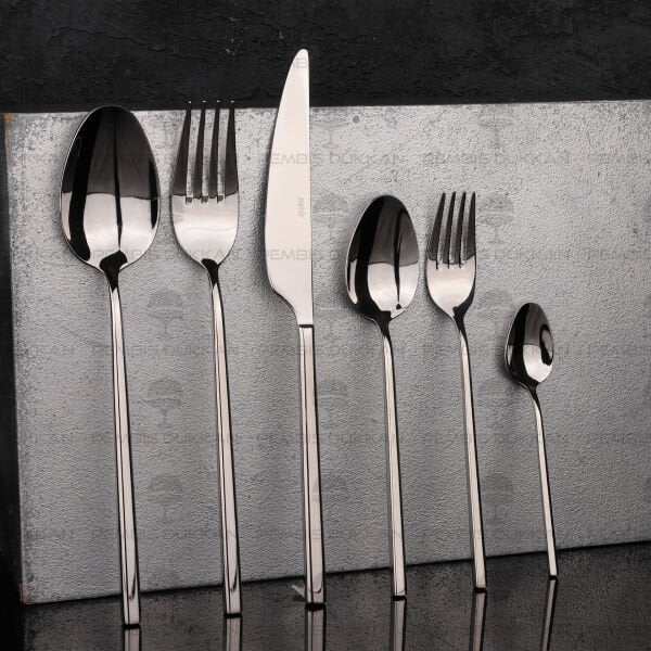 6 KİŞİLİK NEHİR GLORİA SADE 36 PARÇA PASLANMAZ ÇELİK ÇKB SET