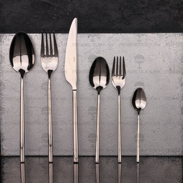 6 KİŞİLİK NEHİR GLORİA SADE 36 PARÇA PASLANMAZ ÇELİK ÇKB SET