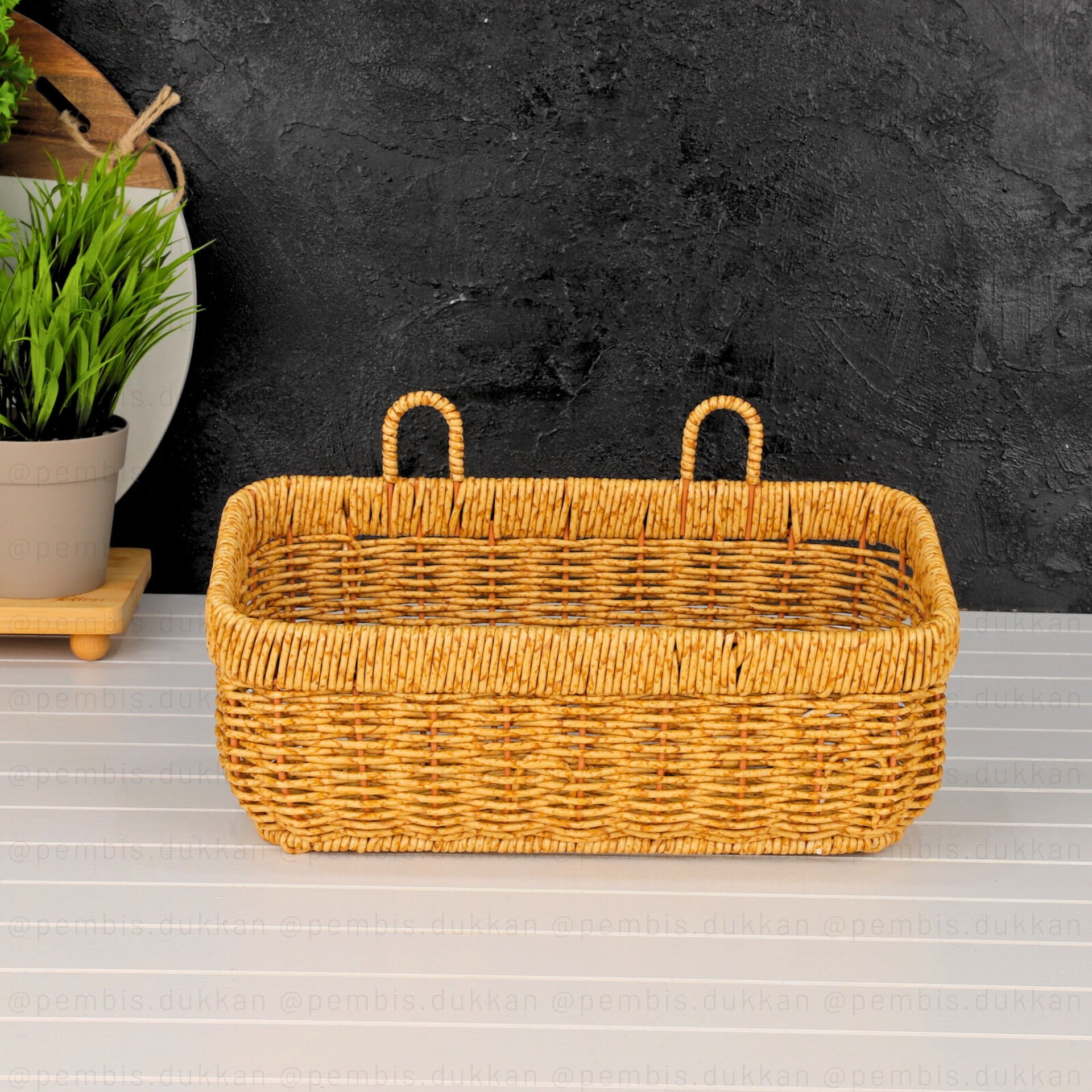 1 ADET RATTAN ASKILI SEPET