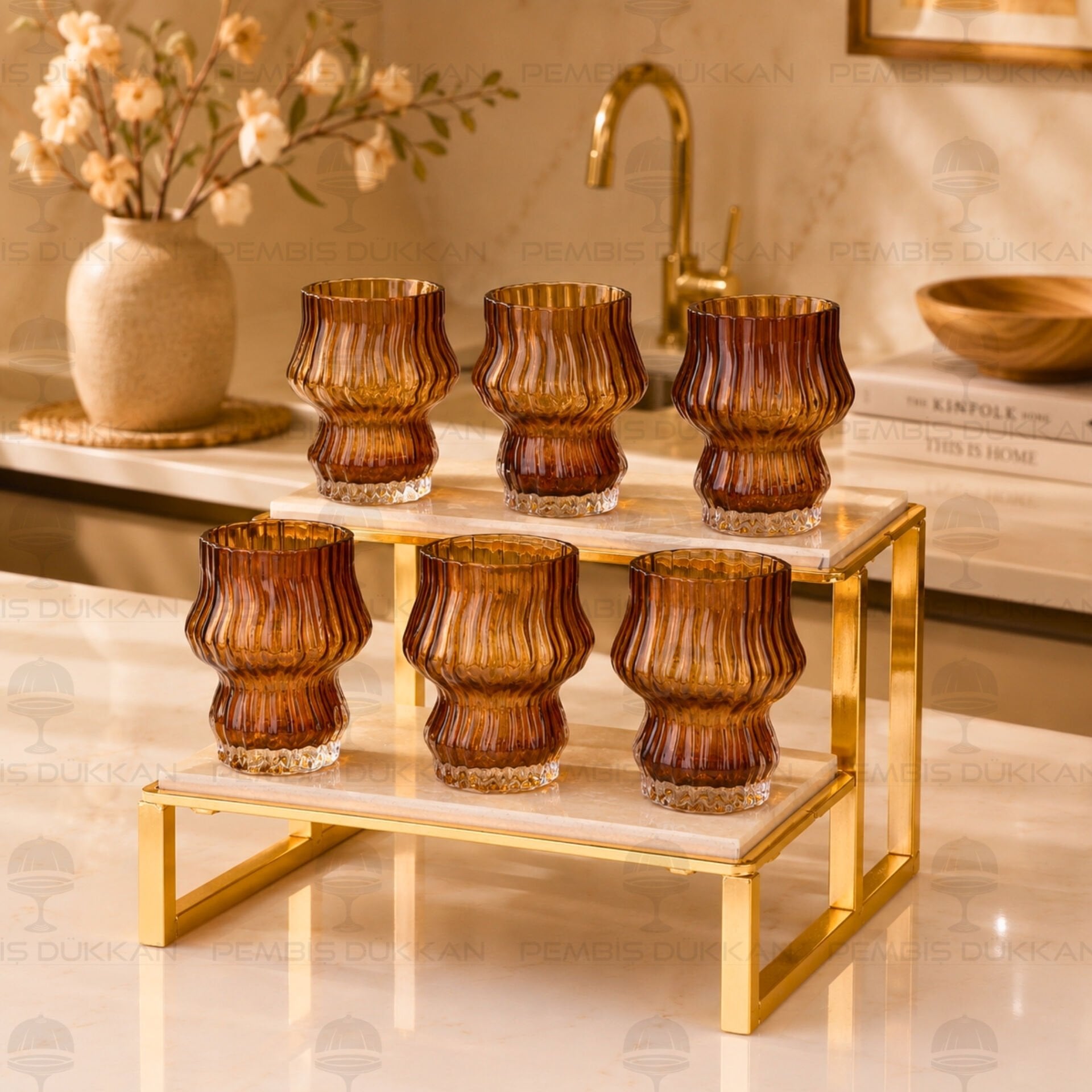 VİNTAGE FLAME 6 KİŞİLİK KAHVE YANI BARDAK