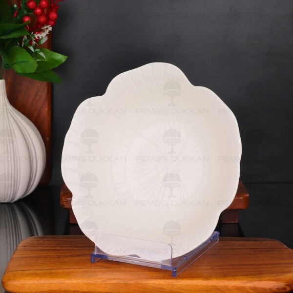 Rose Beyaz Porselen 2li 21cm Porselen Derin Masa Ortası Salata & Meze Servis (26105)