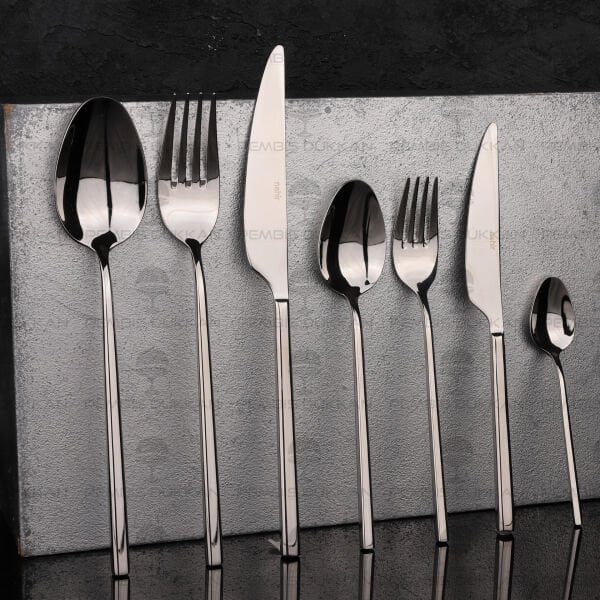 12 KİŞİLİK NEHİR GLORİA SADE 84 PARÇA PASLANMAZ ÇELİK ÇKB SET