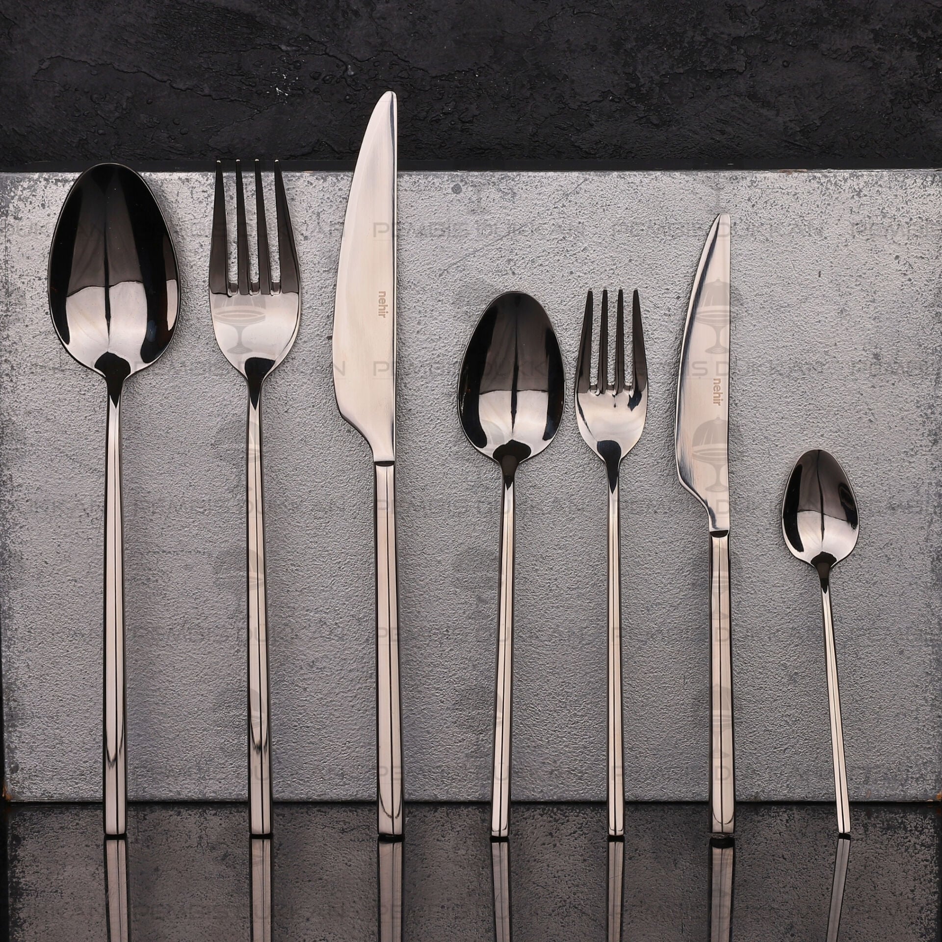 12 KİŞİLİK NEHİR GLORİA SADE 84 PARÇA PASLANMAZ ÇELİK ÇKB SET