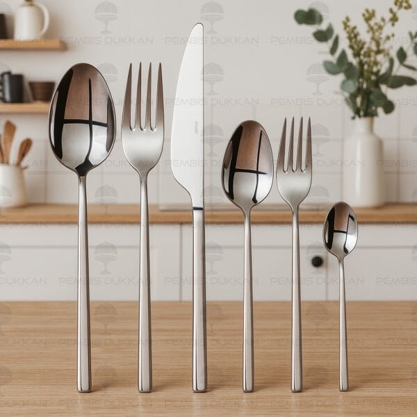 12 KİŞİLİK NEHİR GLORİA SADE 84 PARÇA PASLANMAZ ÇELİK ÇKB SET