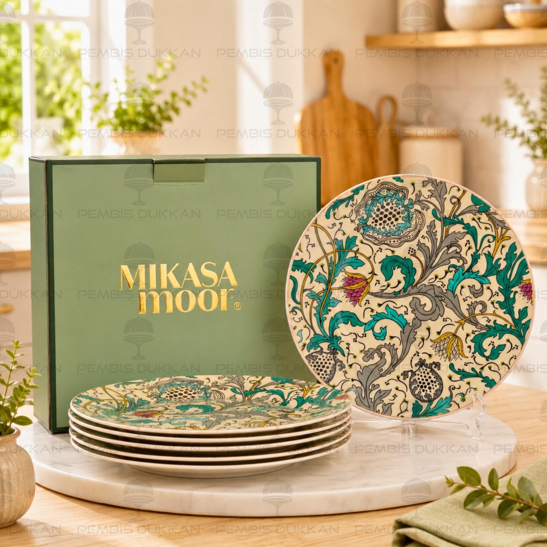 Turguoise 6lı Pasta Tabağı Takımı 20 cm