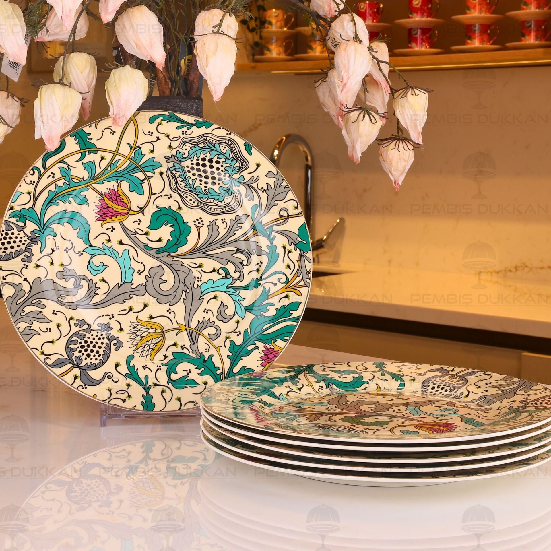 TURGUOİSE 6LI SERVİS TABAĞI TAKIMI