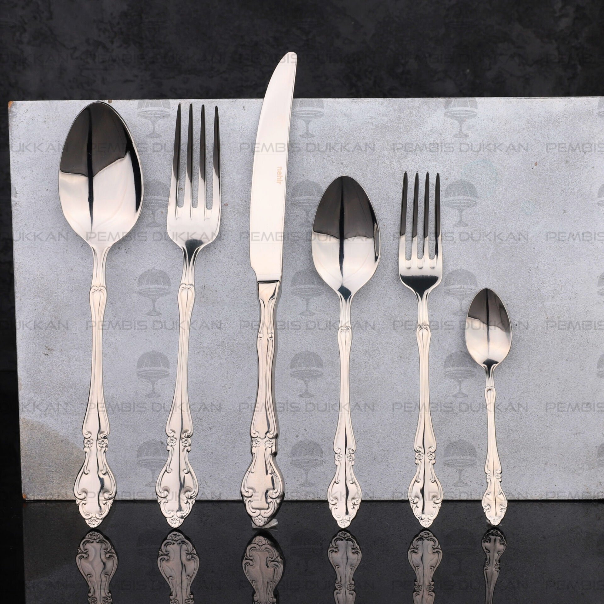 6 KİŞİLİK NEHİR ADRİANA SADE 36 PARÇA PASLANMAZ ÇELİK ÇKB SET