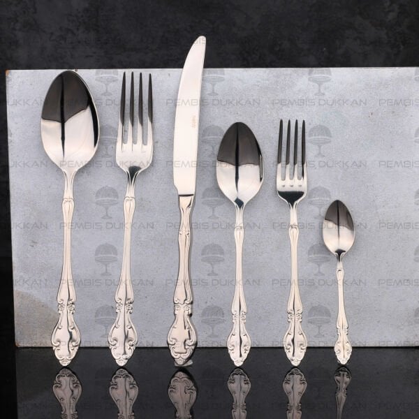 6 KİŞİLİK NEHİR ADRİANA SADE 36 PARÇA PASLANMAZ ÇELİK ÇKB SET