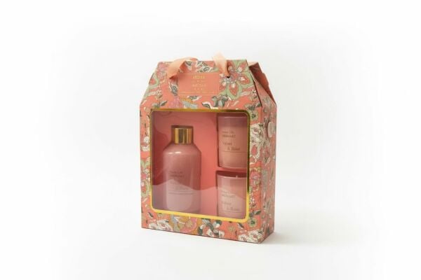 3 PARÇA VELVET ROSE ODA KOKULU & MUMLU SET