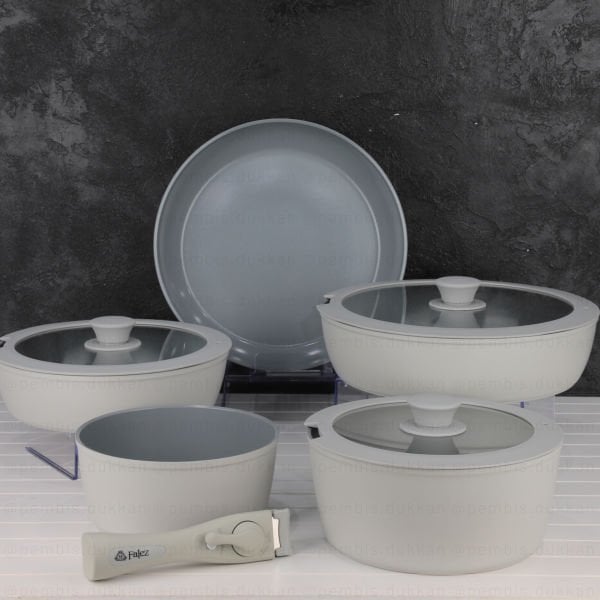 FALEZ AURİS TAK ÇIKAR KULP TENCERE SET GRİ