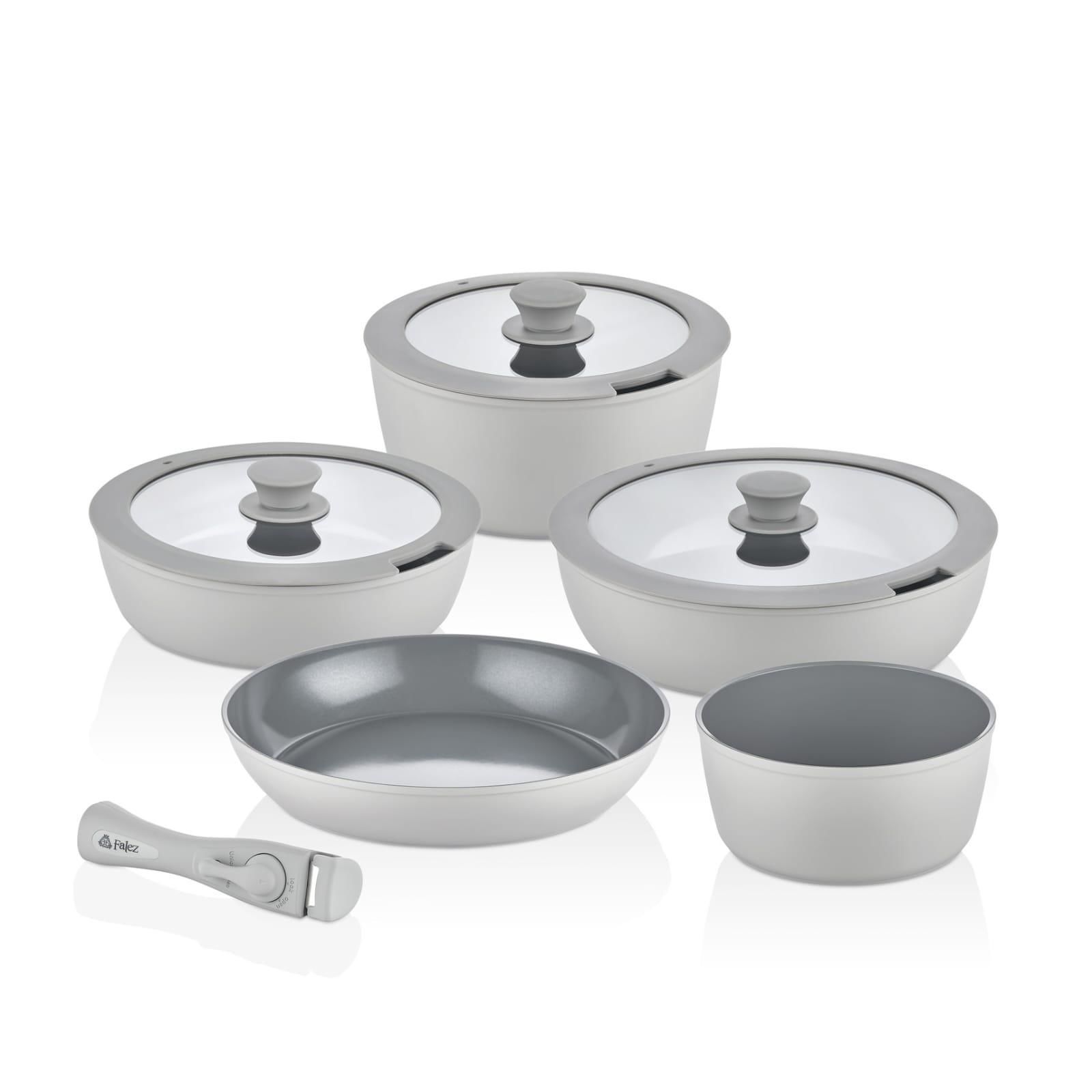 FALEZ AURİS TAK ÇIKAR KULP TENCERE SET GRİ