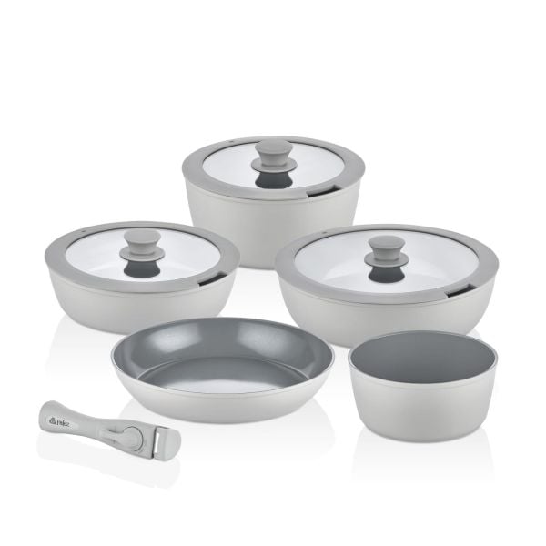 FALEZ AURİS TAK ÇIKAR KULP TENCERE SET GRİ