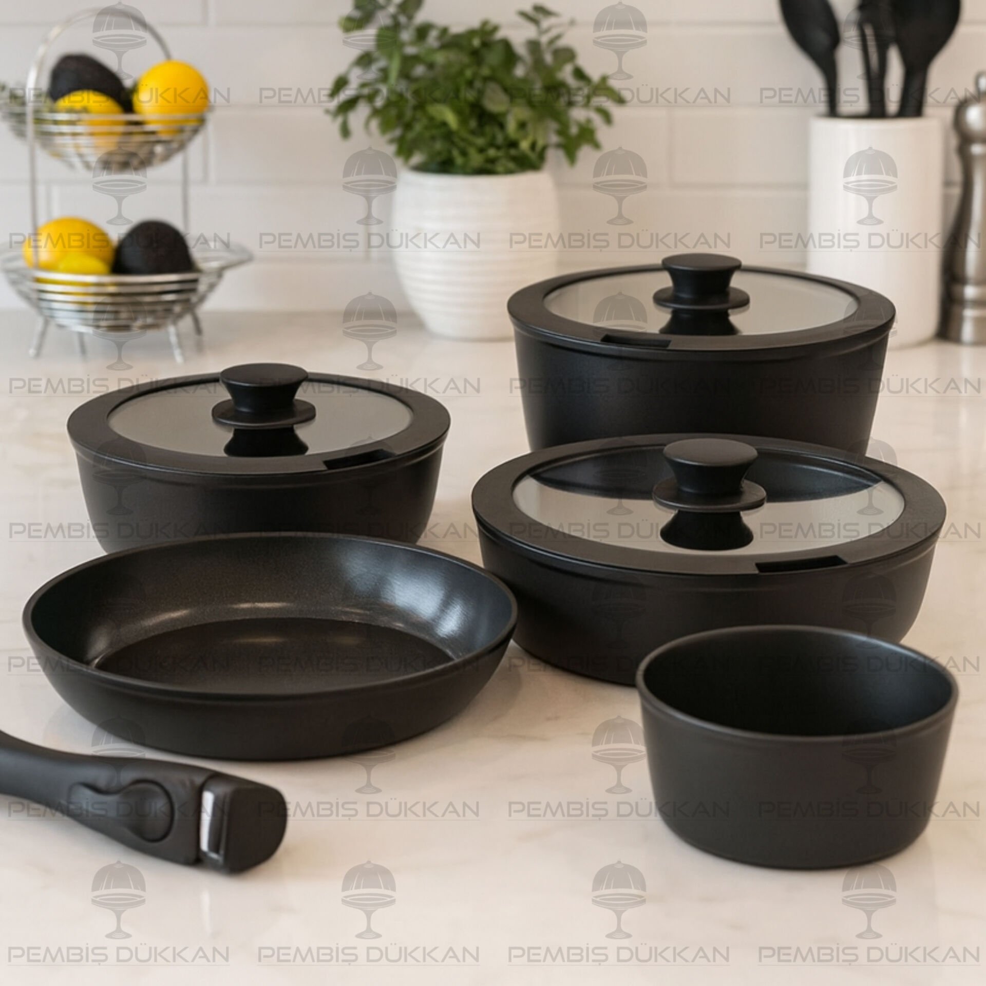 FALEZ AURİS TAK ÇIKAR KULP TENCERE SET SİYAH