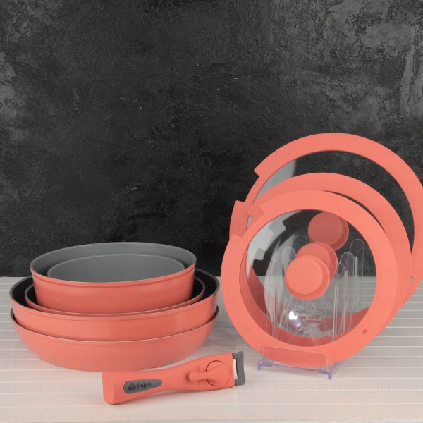FALEZ AURİS TAK ÇIKAR KULP TENCERE SET PEMBE