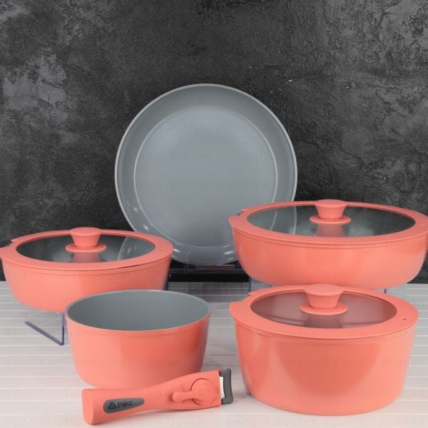 FALEZ AURİS TAK ÇIKAR KULP TENCERE SET PEMBE
