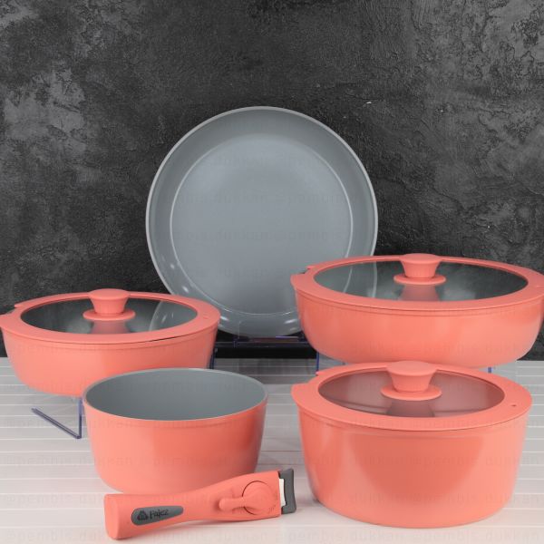 FALEZ AURİS TAK ÇIKAR KULP TENCERE SET PEMBE