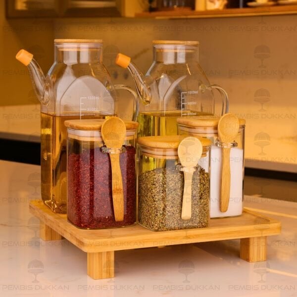 5Lİ KARE STANDLI, OCAK YANI YAĞDANLIK KOMBİN SET NO17