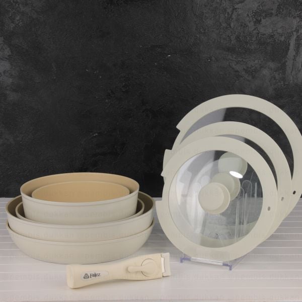 FALEZ AURİS TAK ÇIKAR KULP TENCERE SET KREM