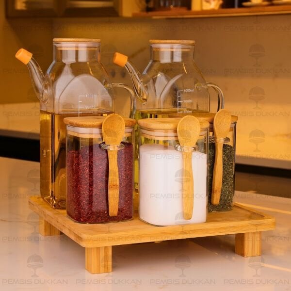 5Lİ KARE STANDLI, OCAK YANI YAĞDANLIK KOMBİN SET NO18