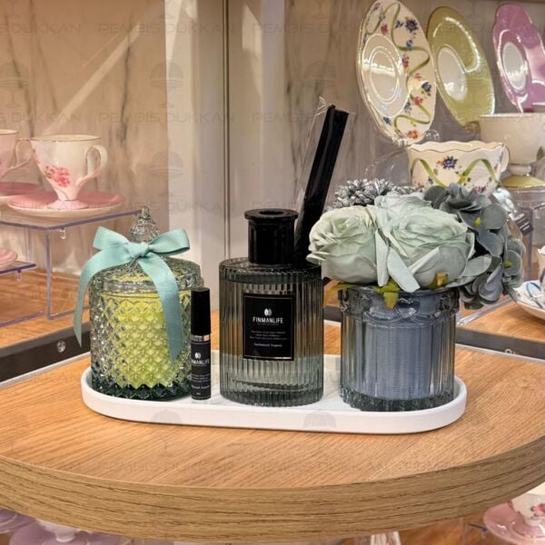 4 PARÇA FINMANLIFE YEŞİL ODA KOKULU & MUMLU SET