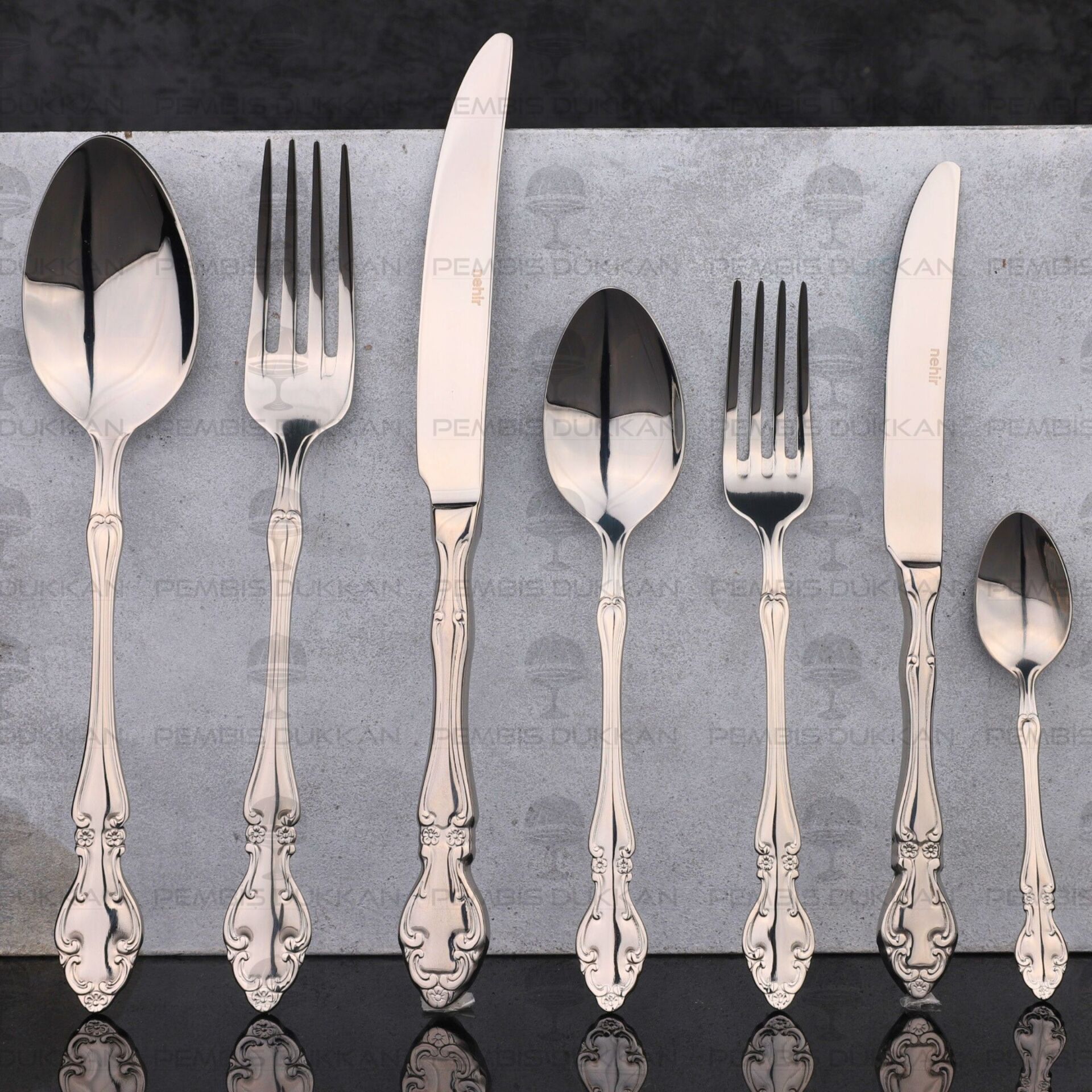 12 KİŞİLİK NEHİR ADRİANA SADE 89 PARÇA PASLANMAZ ÇELİK ÇKB SET