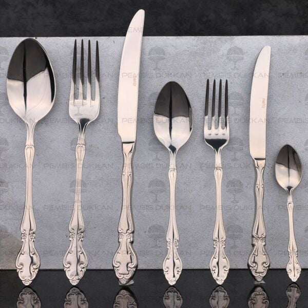 12 KİŞİLİK NEHİR ADRİANA SADE 89 PARÇA PASLANMAZ ÇELİK ÇKB SET