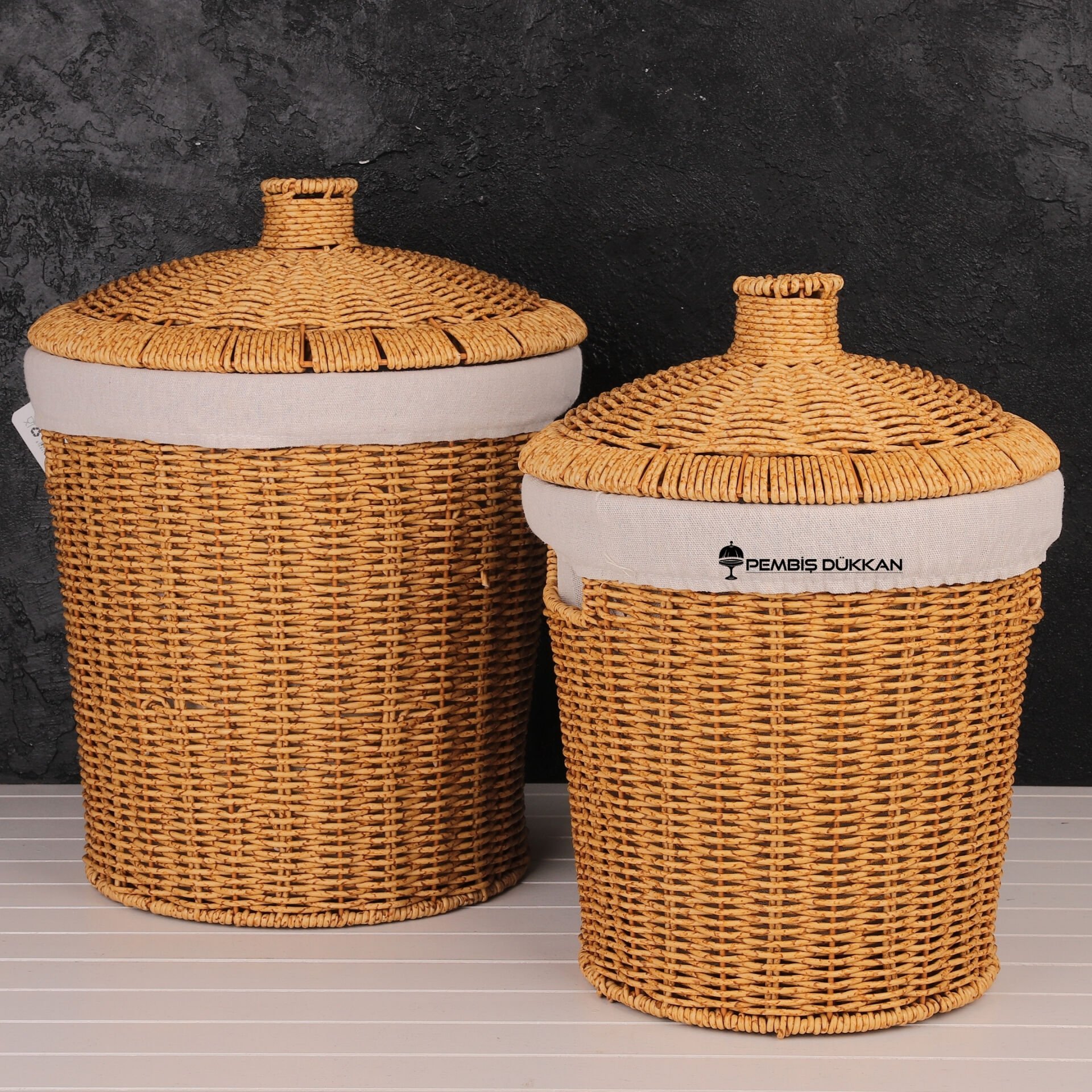 2Lİ RATTAN BEZLİ PATATES & SOĞAN SEPETİ (1445)