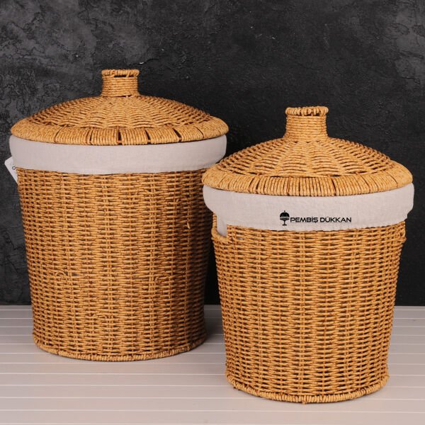 2Lİ RATTAN BEZLİ PATATES & SOĞAN SEPETİ (1445)
