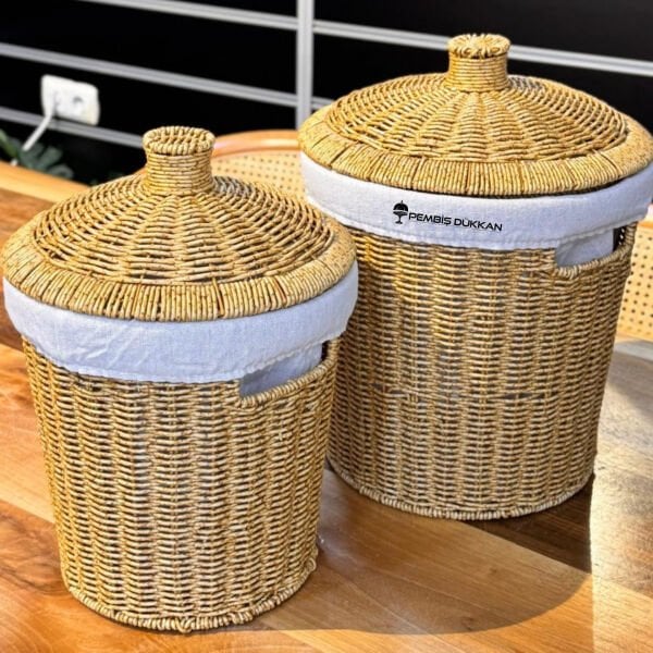 2Lİ RATTAN BEZLİ PATATES & SOĞAN SEPETİ (1445)