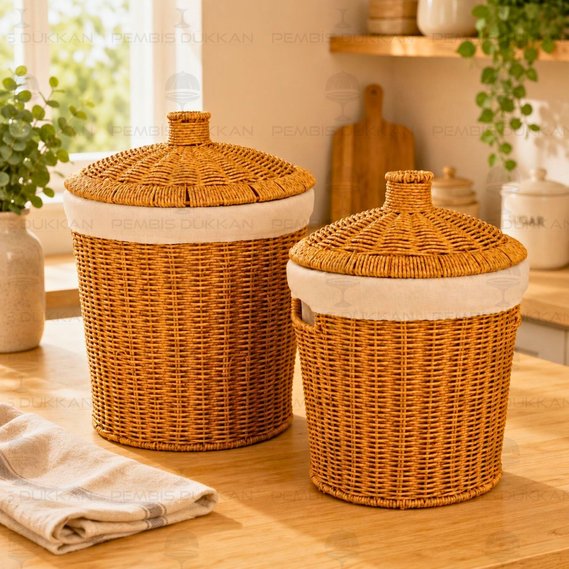 2Lİ RATTAN BEZLİ PATATES & SOĞAN SEPETİ (1445)