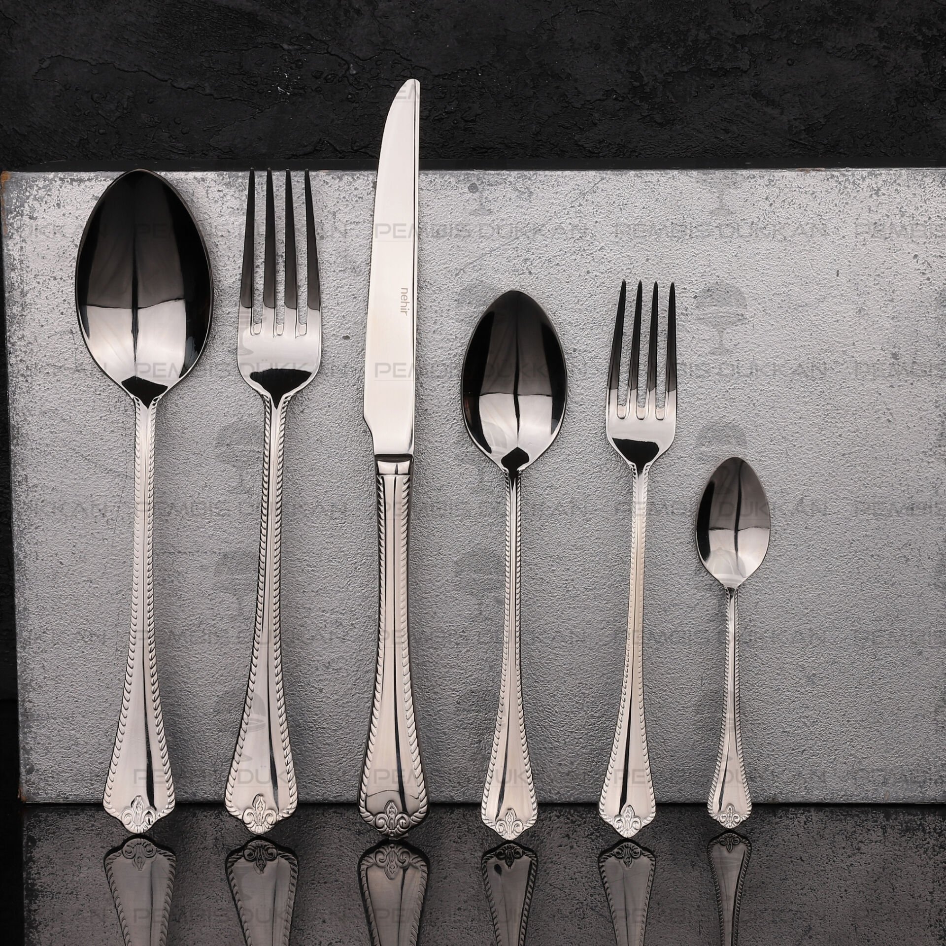 6 KİŞİLİK NEHİR FULYA SADE 36 PARÇA PASLANMAZ ÇELİK ÇKB SET