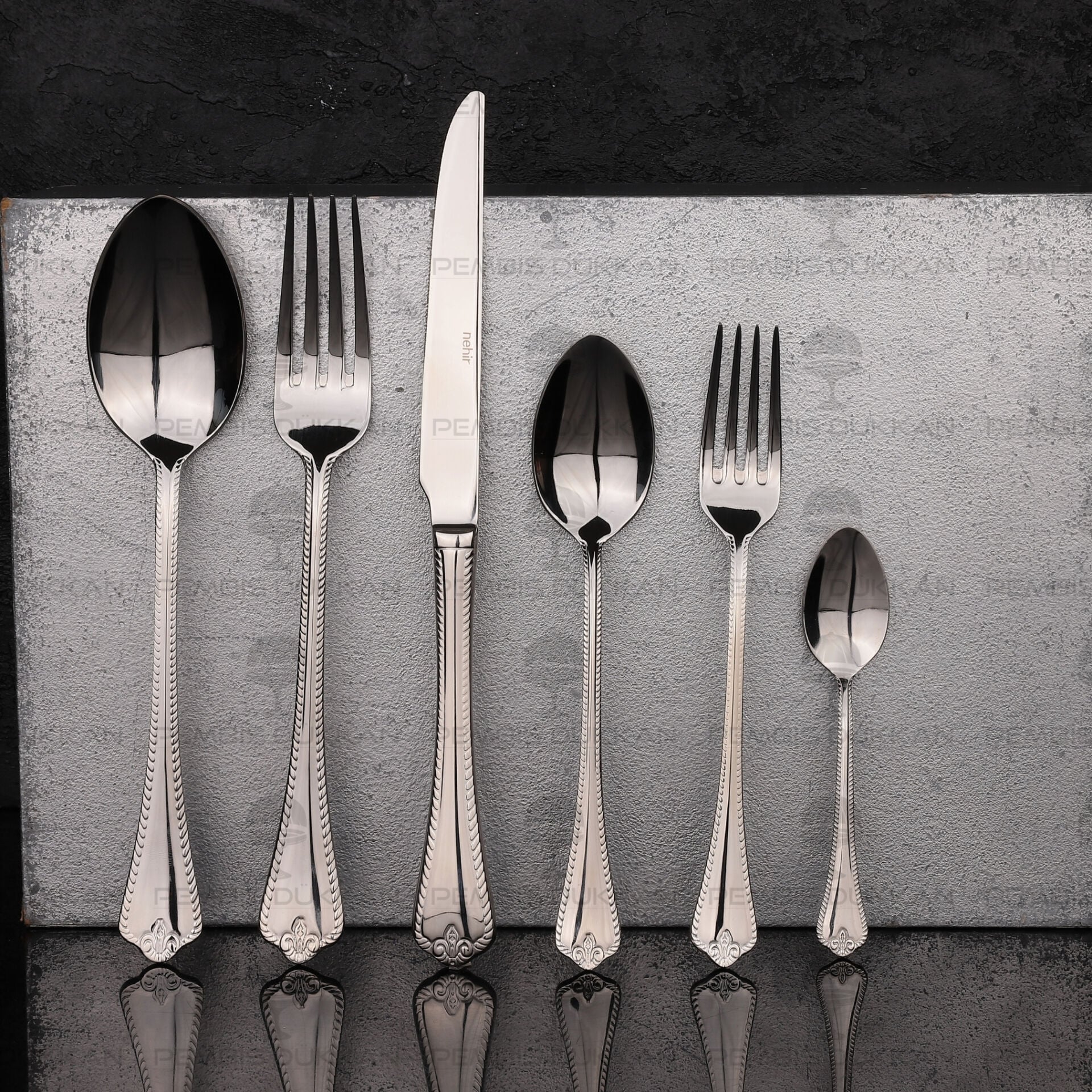 6 KİŞİLİK NEHİR FULYA SADE 36 PARÇA PASLANMAZ ÇELİK ÇKB SET