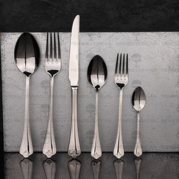 6 KİŞİLİK NEHİR FULYA SADE 36 PARÇA PASLANMAZ ÇELİK ÇKB SET