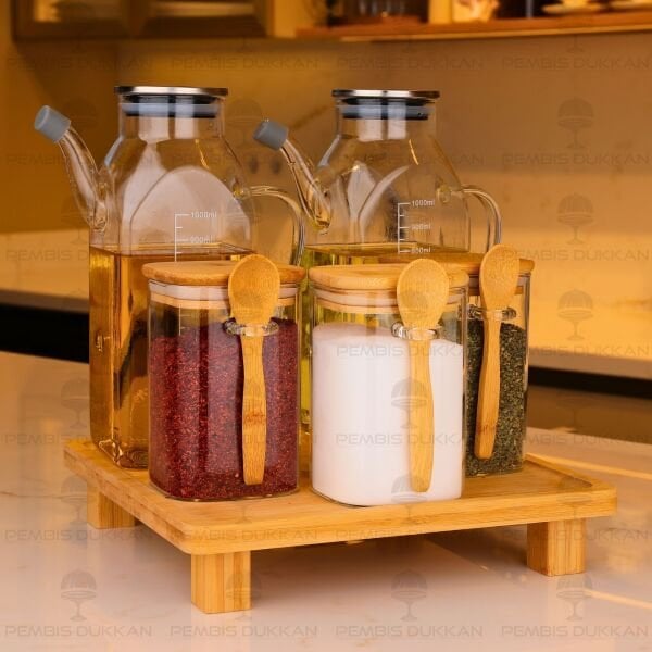 5Lİ KARE STANDLI, OCAK YANI YAĞDANLIK KOMBİN SET NO22