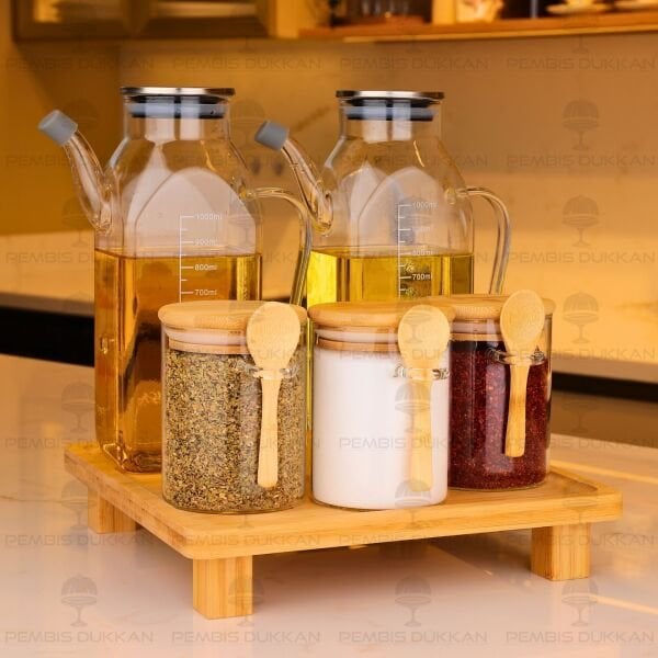 5Lİ KARE STANDLI, OCAK YANI YAĞDANLIK KOMBİN SET NO25