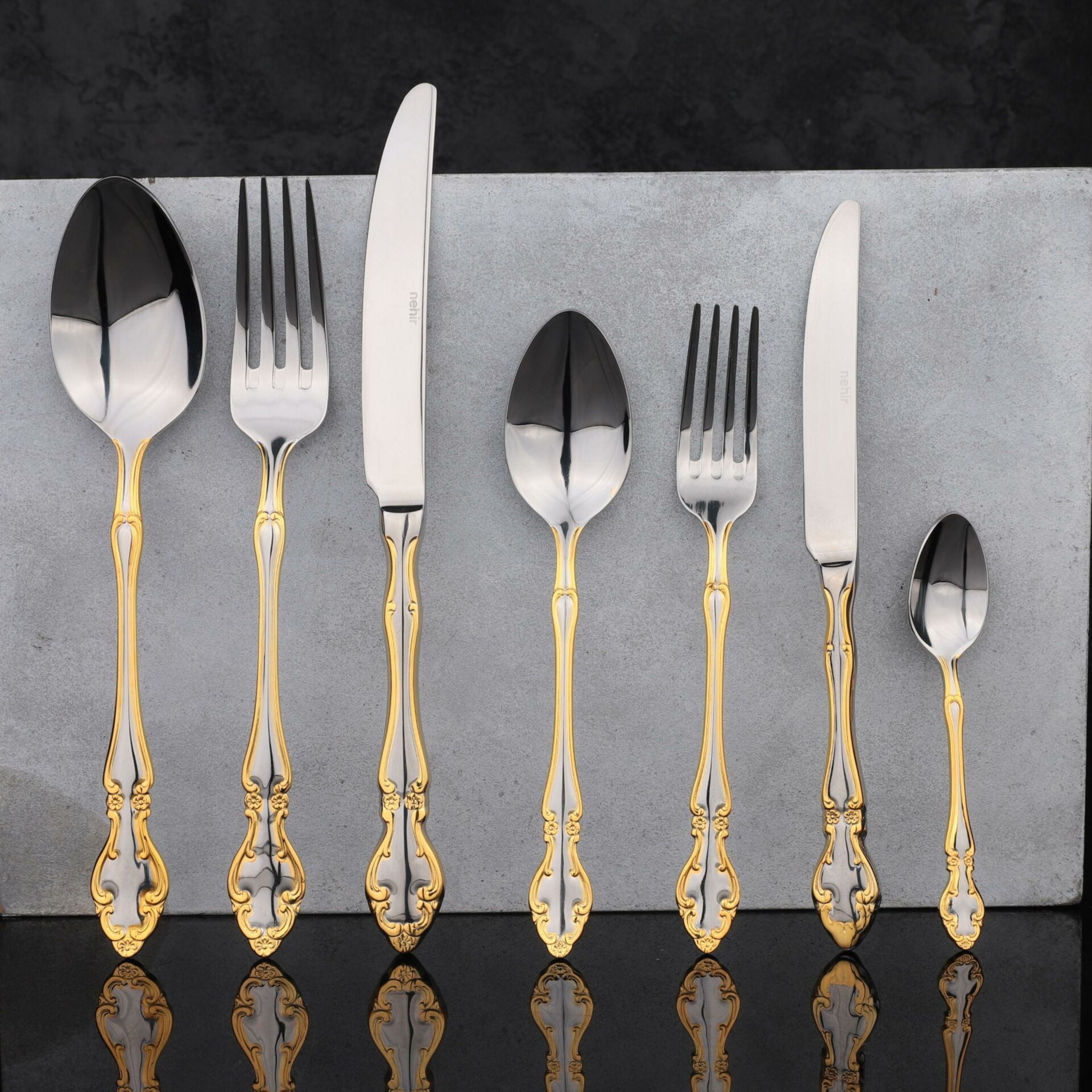 NEHİR ADRİANA 89 PARÇA GOLD ÇKB SET